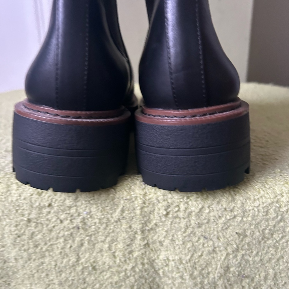 NWOB Sam Edelman Black Leather Ankle Boots Sz 8.5 - Picture 6 of 14
